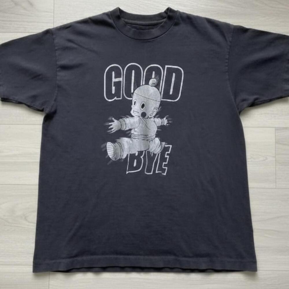 Black And Grey Good Bye Graphic Tee